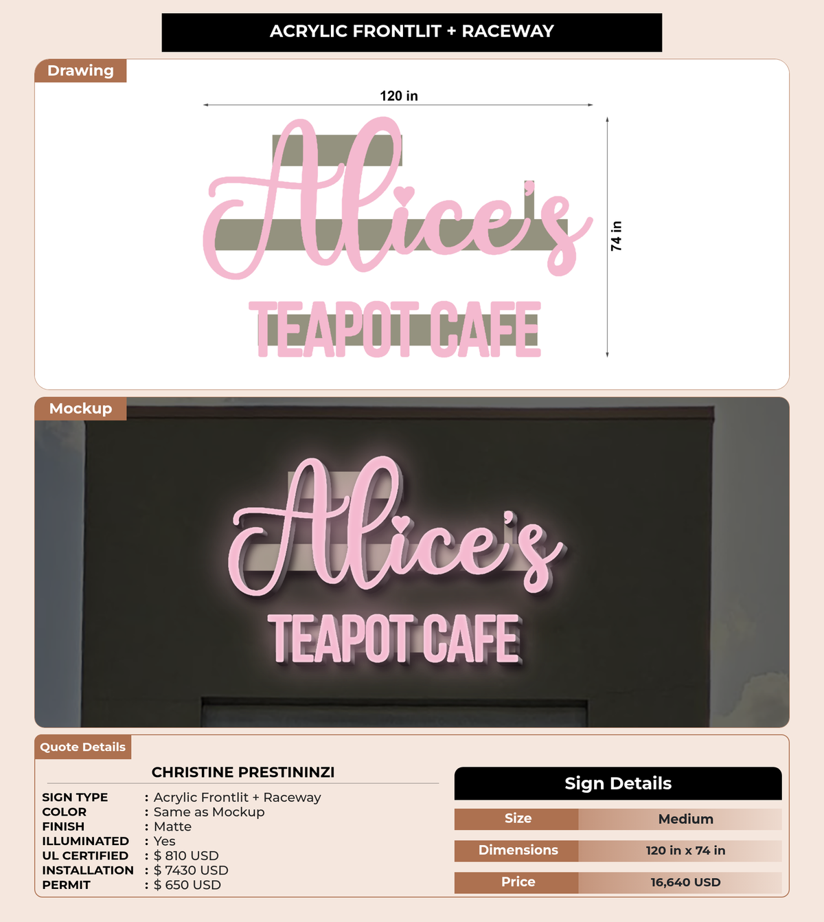 CUSTOM MOCKUP SIGN FOR christine prestininzi – CustomBoardSigns