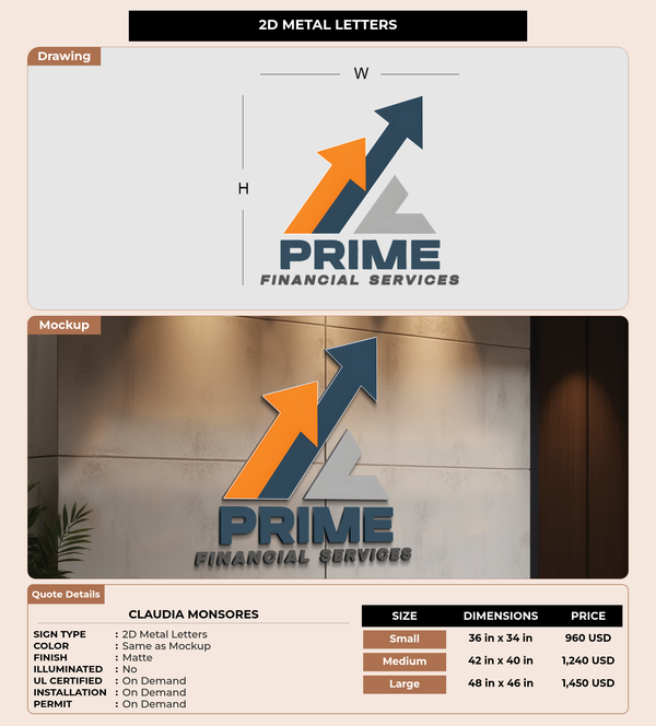 CUSTOM MOCKUP SIGN FOR Claudia Monsores