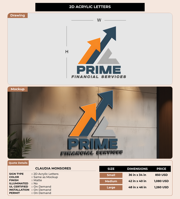 CUSTOM MOCKUP SIGN FOR Claudia Monsores